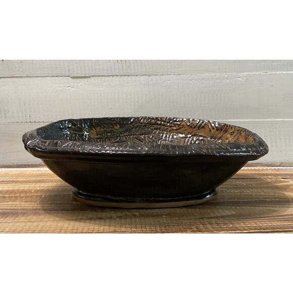 Studio Art Pottery Bowl Signed Robert Klander Glazed Serving Decorative Brown - Picture 3 of 12
